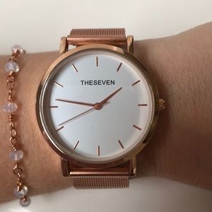 THESEVEN Rose Gold Watch with Stainless Steel Band